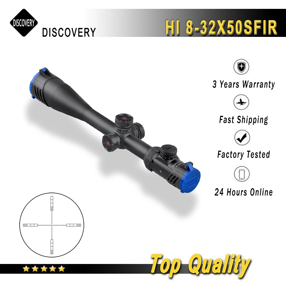 Discovery scope HI 8-32X50SF Optical Sight Tactical Rifle Scope Telescopic for Hunting Shooting target Airsoft Accessories | Спорт и