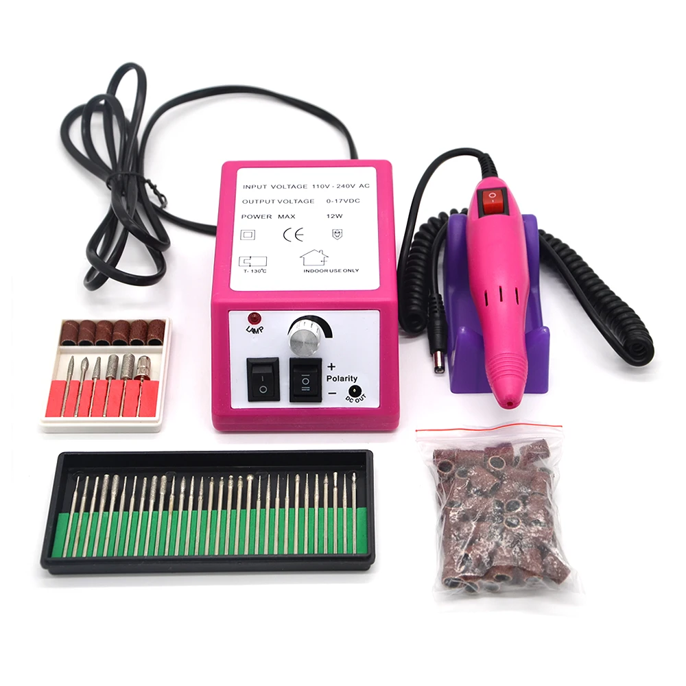 Electric Nail Drill Manicure Set File Pedicure Pen Machine Kit With Extra Ceramic Bit Sanding band 20000 RPM | Красота и здоровье
