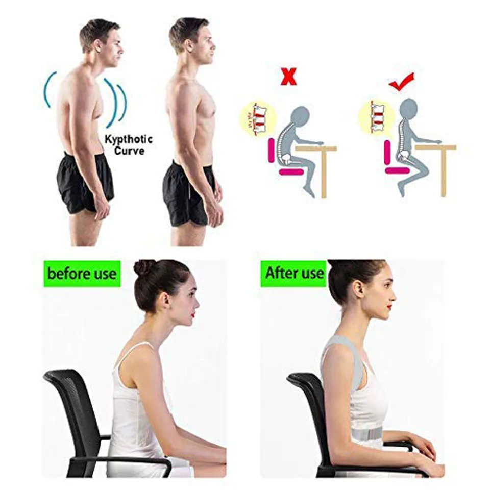 

Posture Corrector for Men and Women Adjustable Upper Posture Brace for Support Providing Shoulder-Neck-Back Relief Pain Bandage
