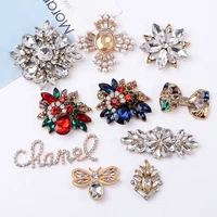 5 pcslot snowflake bow bee alloy rhinestone buttons flower round plate diamond buckle diy for shoes clothing hand made material