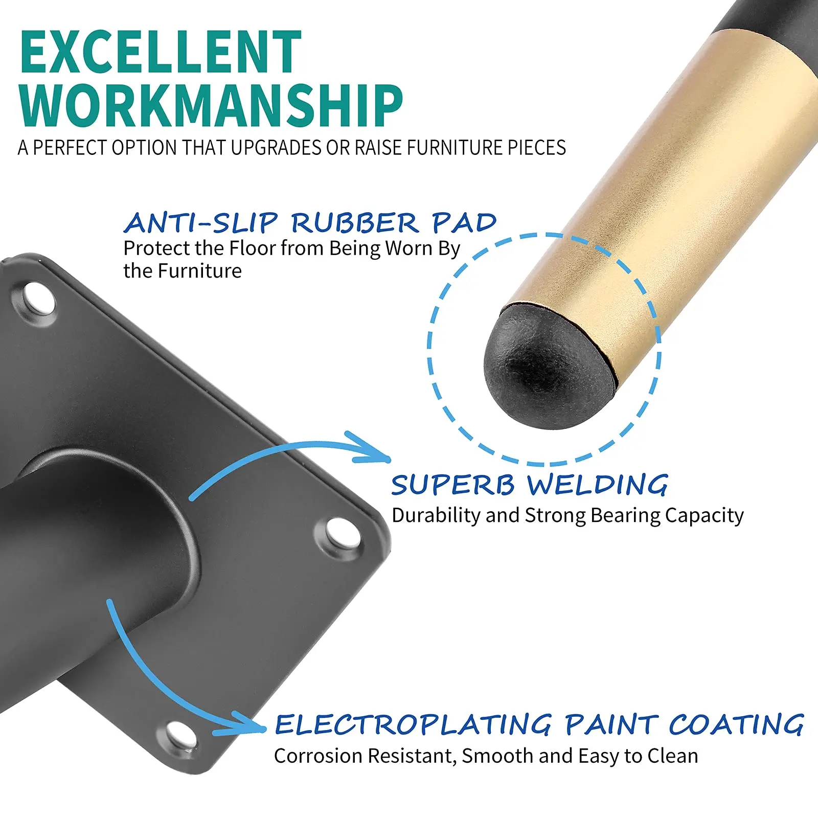 4 шт. конические ножки для мебели 8 дюймов|Мебельные ножки| |