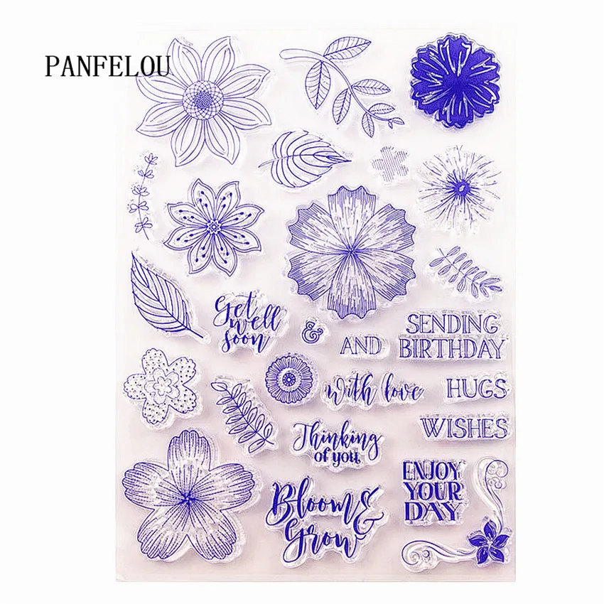 Прозрачный силиконовый штамп PANFELOU 15x21 см с изображением пригласительных
