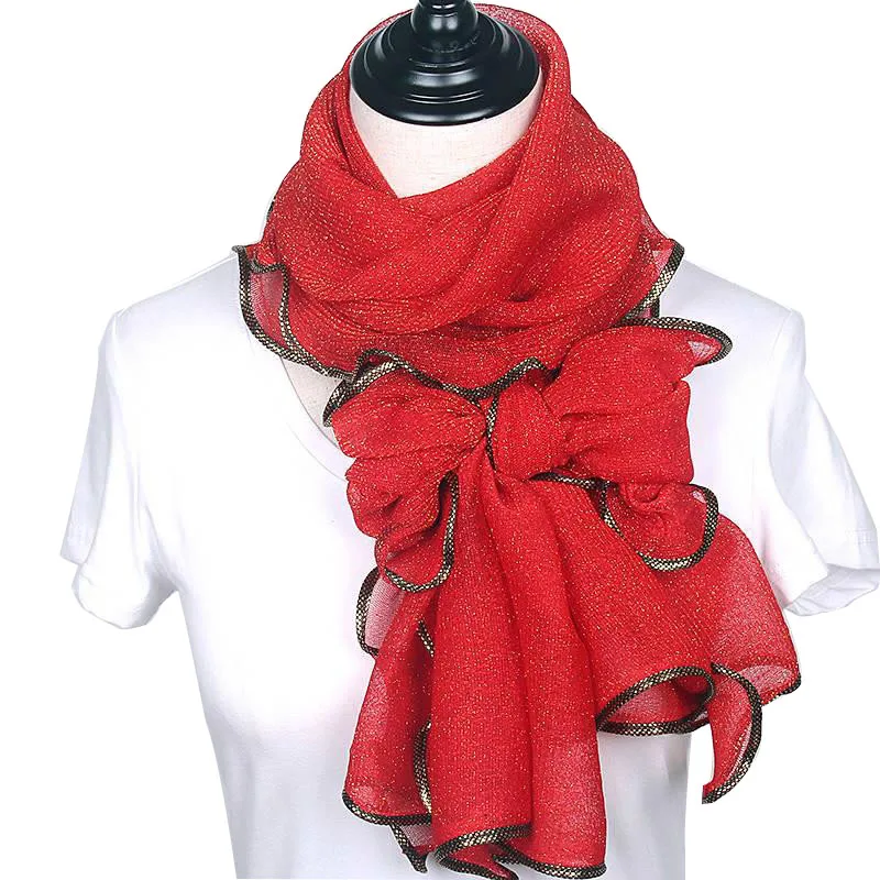 New Arrival Silk Scarves Long Trendy Women Gauze Plain Color Scarf Wrap Women's Breathe Absorb Sweat Lace Shawl | Аксессуары для