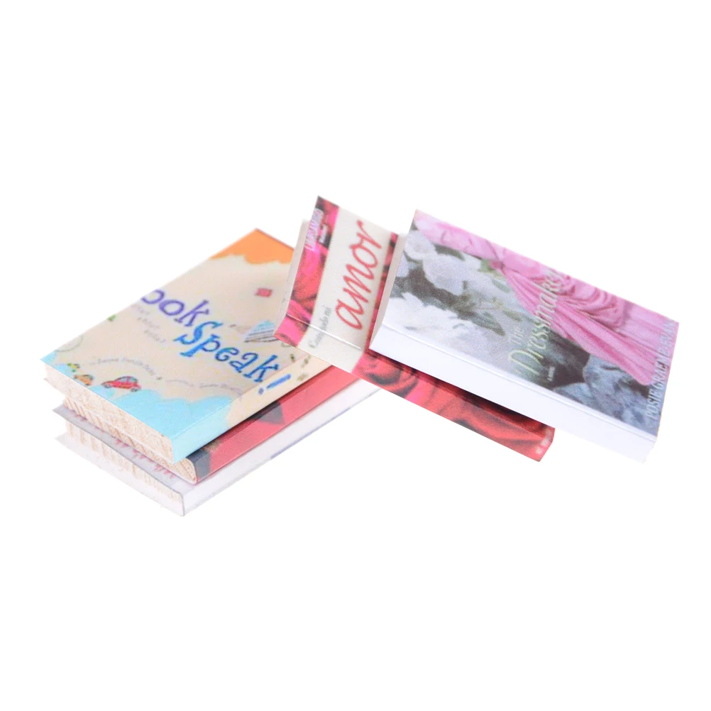 

1/12 Colorful Wooden Miniature Dollhouse Books Classic Pretend Play Furniture Toys Creative Gifts Presents