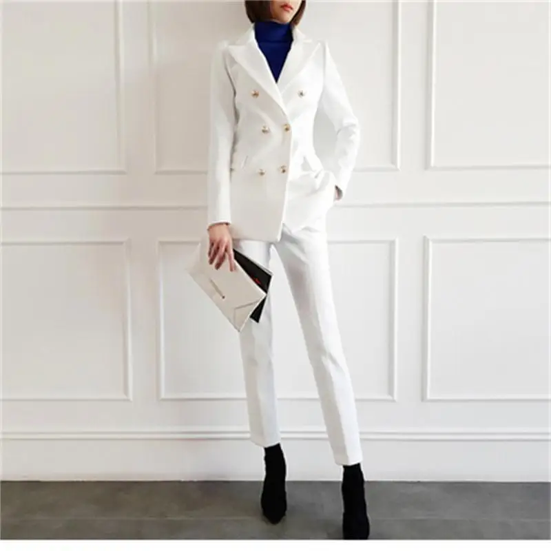 

Fashion suit suit female spring New High quality white casual Business Suit + pants OL two-piece suit women Work clothes