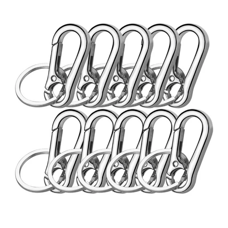

10Pcs Multipurpose Keys Organzier Buckle Ring Alloy Key Chain for Cars Home Keys Simple Design Key Rings