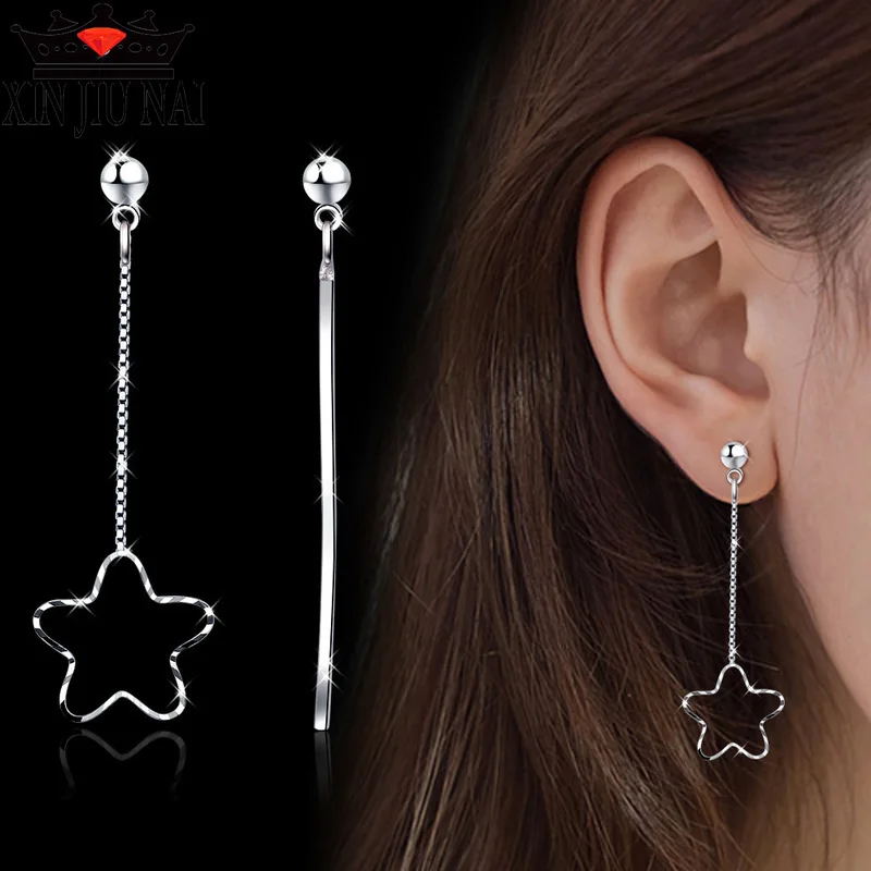 Серьги подвески в виде звезды серьги цепочки для женщин S90 асимметричные