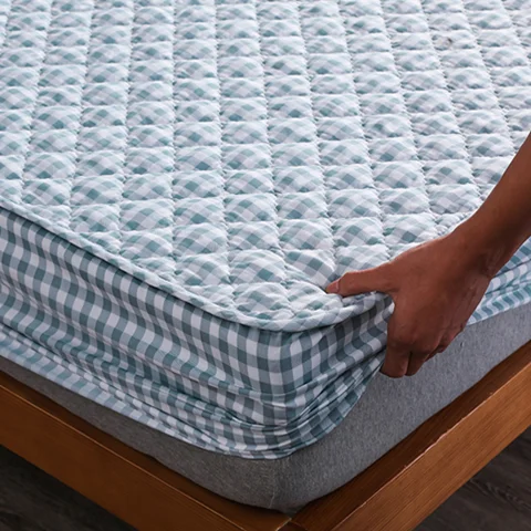 

Cotton Thicken Quilted Mattress Cover Anti-bacterial Mattress Protector Topper Pad Soft Fitted Sheet Not Including Pillowcase