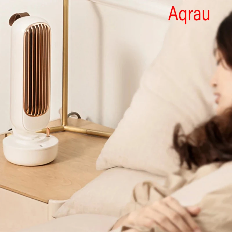 

2021 New Air Cooler Mini Fan Multifunctional Desktop Silent Fan Cooling Humidifier Home Office USB Leafless Rechargeable Fan