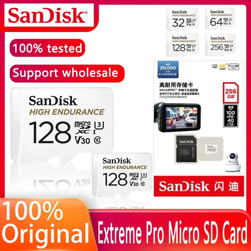 

SanDisk карта памяти Micro SD, класс 10, 100% ГБ, 32 ГБ, 64 ГБ, 128 ГБ