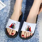 Сланцы женские для пляжа и улицы, шлепанцы на платформе, плоская подошва, с рисунком ежика, домашняя обувь, лето 2021