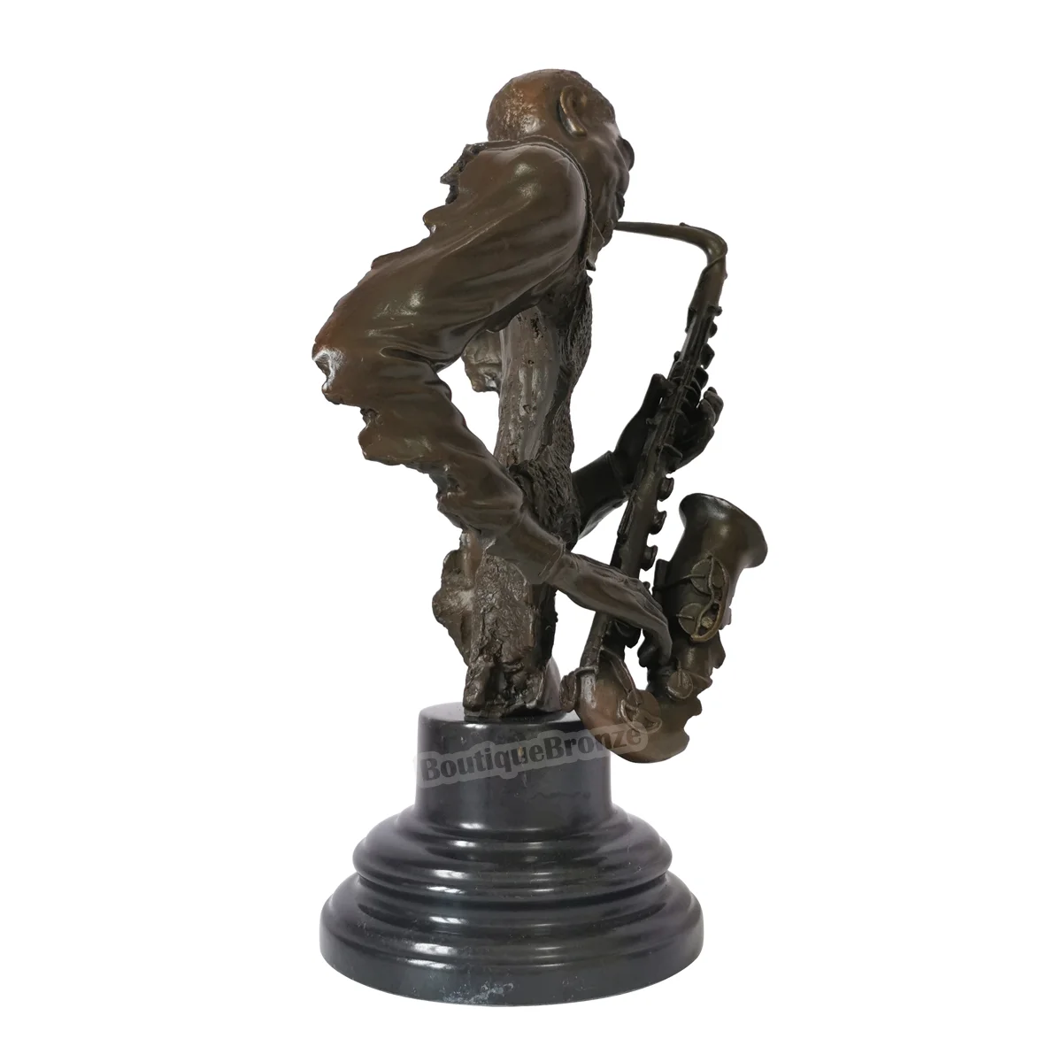 

Bronze Black Musician Bust Statue Vintage Male Music Performer Sculpture Art Home Decoration