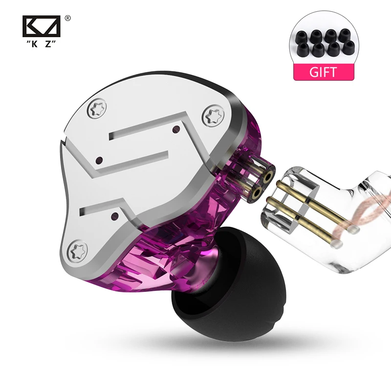 KZ ZSN 1BA+ 1DD гибридные наушники-вкладыши hi-fi DJ Monito спортивные наушники для бега наушники-вкладыши KZ ZS10 ZST ZS6 KZ BA10 KZ AS10
