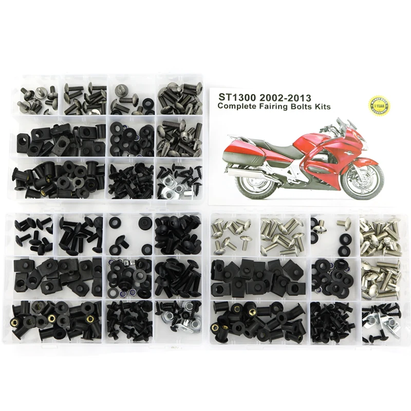 Fit For HONDA ST1300 2002-2013 Motorcycle Complete Cowling Full Fairing Bolts Kit Covering Screws Nuts Fairing Clips