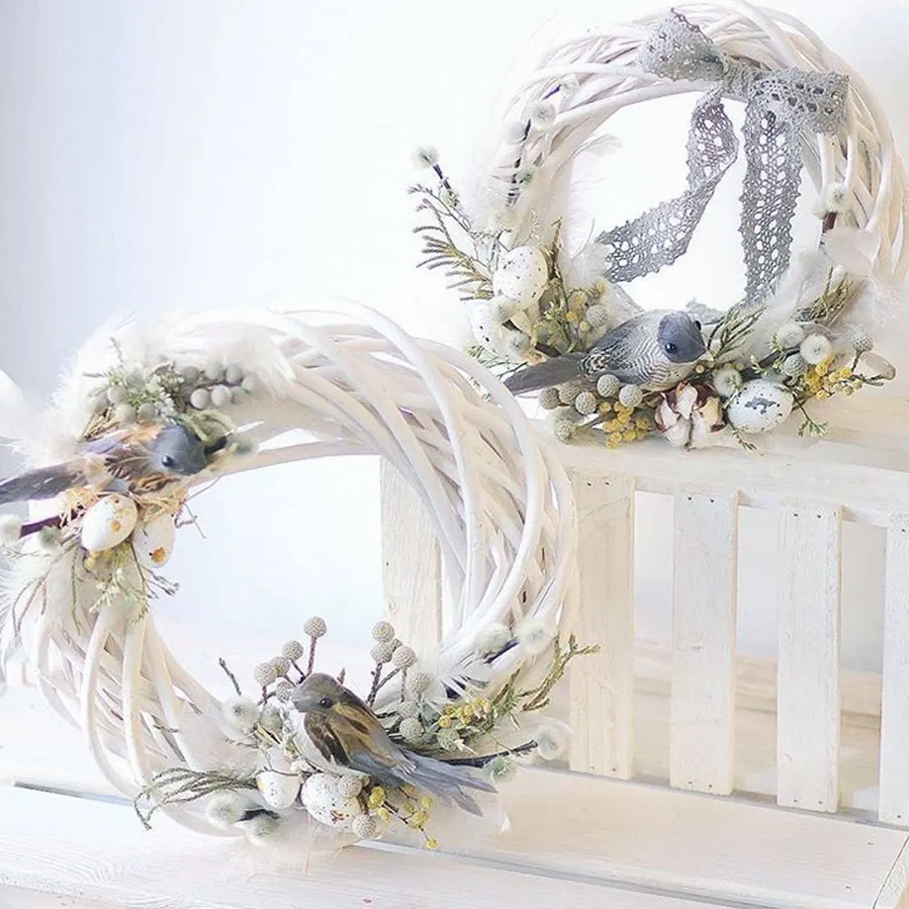 

30CM Wicker Wreath Decor Christmas Rattan Vine Ring Floral Hoop Natural Ornaments Craft Accessories DIY Garland Gifts