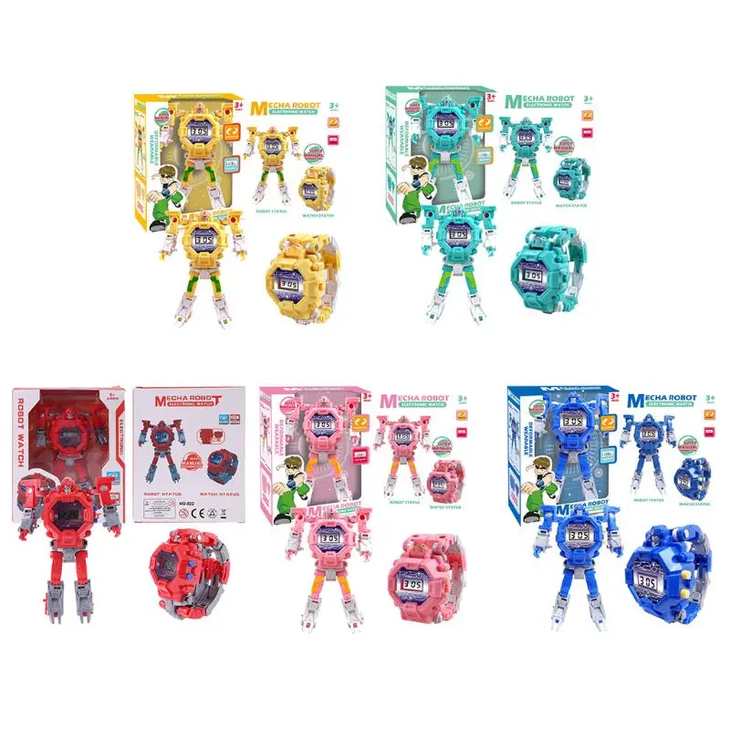 

Deformation Robot Watch Children Electronic Wristwatch Robots Transformation Creative Cartoon Figures Toys Kids Gift 203E