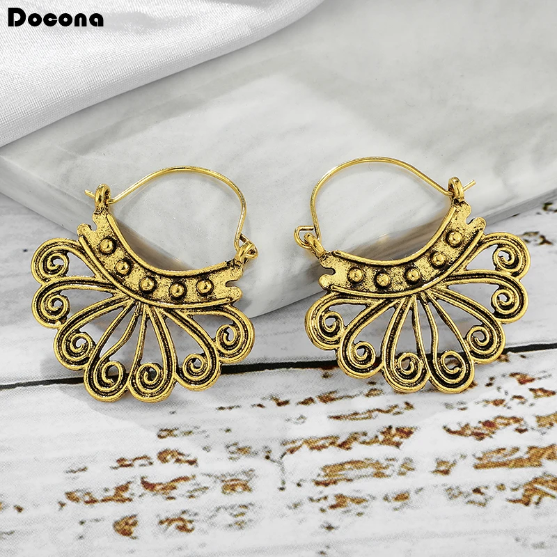 Женские серьги подвески в стиле бохо серебристые и золотистые с геометрическим