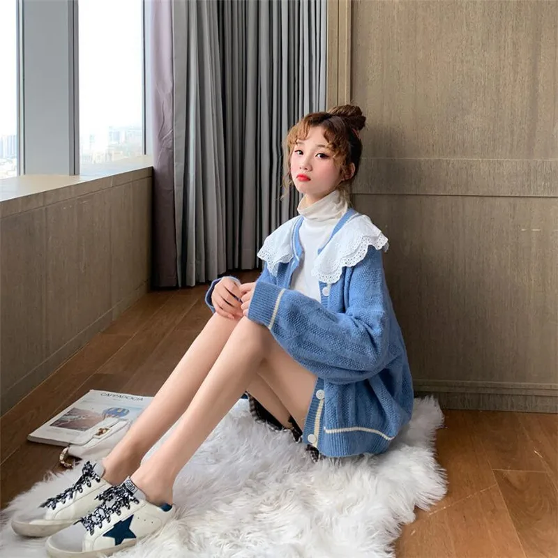 Милый кружевной свитер для женщин осень зима новый прочный фонарь с рукавами