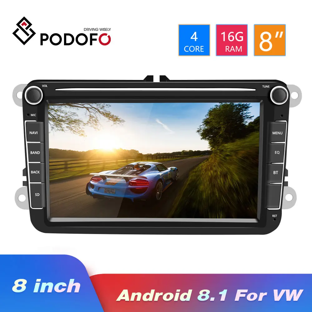 Автомагнитола Podofo 2DIN Android 8 1 мультимедийный MP5 плеер с GPS автомобильное радио