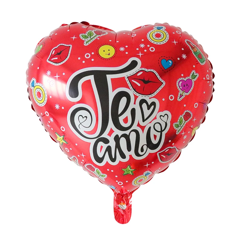 Globos de aluminio de 18 pulgadas para novia y novio, coraz&oacute;n de amor con dise&ntilde;o de Globos de Mylar, helio, para boda y D&iacute;a de San Valent&iacute;n, 50 unids/lote-5
