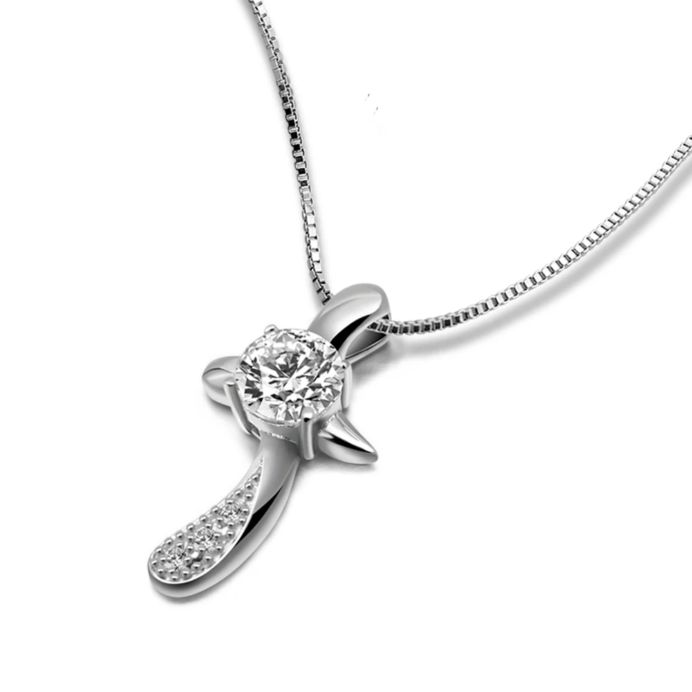 Новые женские Серебряное ожерелье 925 стерлингового серебра инкрустированные