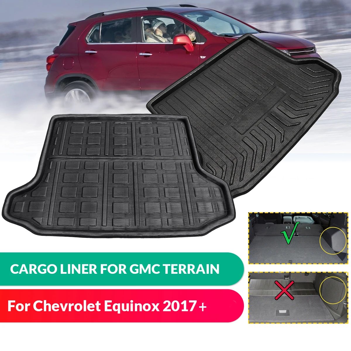 Задний Грузовой Коврик для багажника коврик пола ковров GMC Terrain Для Chevrolet Equinox 2017