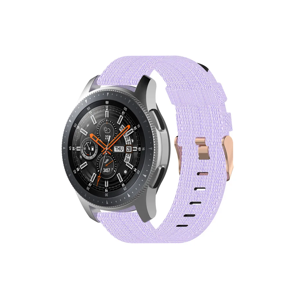 Light purple 18 20 мм 22 мм холщовый нейлоновый ремешок для часов для samsung Galaxy Watch 42 мм 46 мм Active2 huawei Watch GT2 Amazfit GTR браслет - Цвет ремешка: Light purple