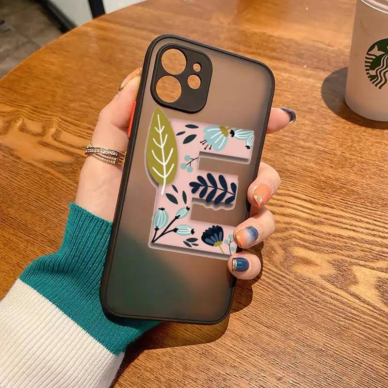 

letter Phone Case matte transparent black For iPhone 7 8 x xs xr 11 12 pro plus mini max Clear Funda