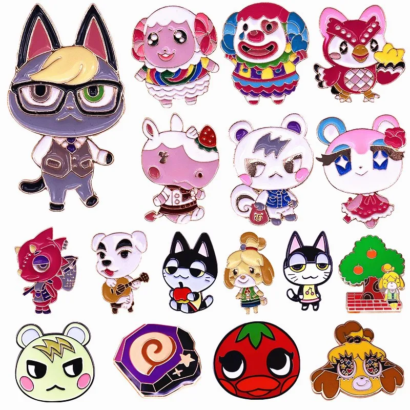 HOSENG брошь из сплава с изображением животных перекрестных игр милых жителей