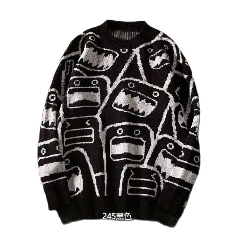 

Spring and autumn Hong Kong style INS men's sweaters male students Korean loose round neck knitwear