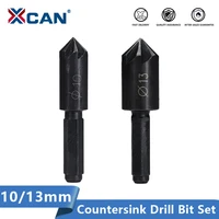 xcan countersink drill bit 2pcs 1013mm 14 hex shank carbon steel wood hole drill 7 flute chemfer cutter