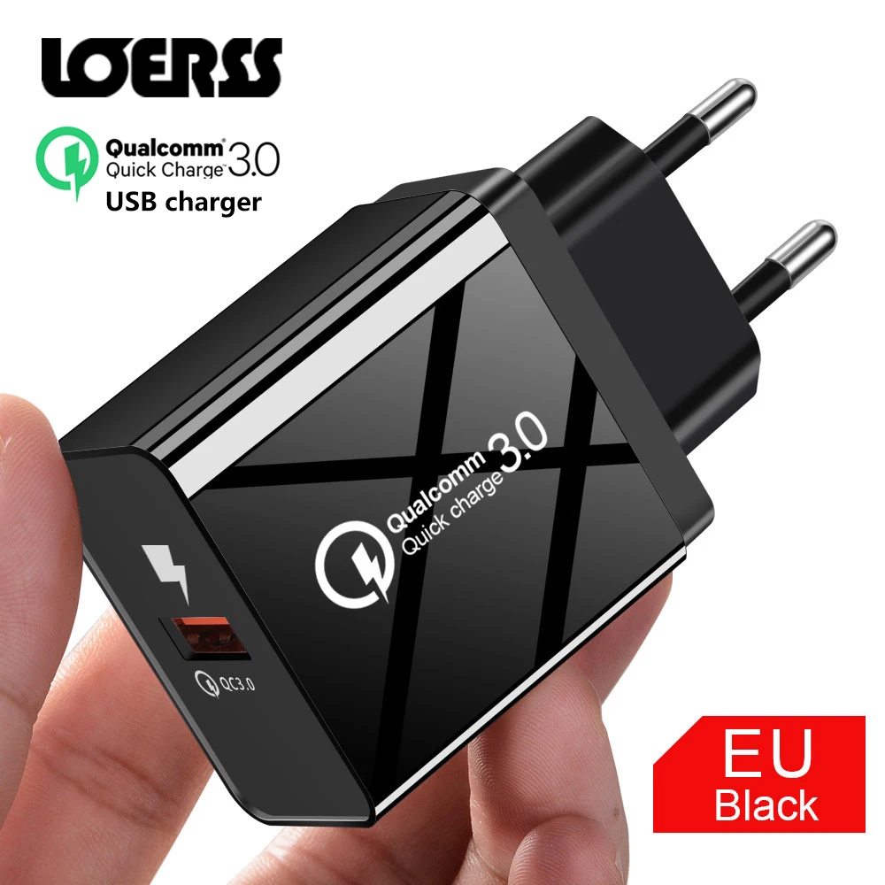 Зарядное устройство USB LOERSS для быстрой зарядки быстрая зарядка Qualcomm QC 3 0 дорожный