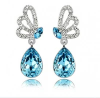 2020 new hot selling full crystal earrings butterfly love butterfly tears earrings
