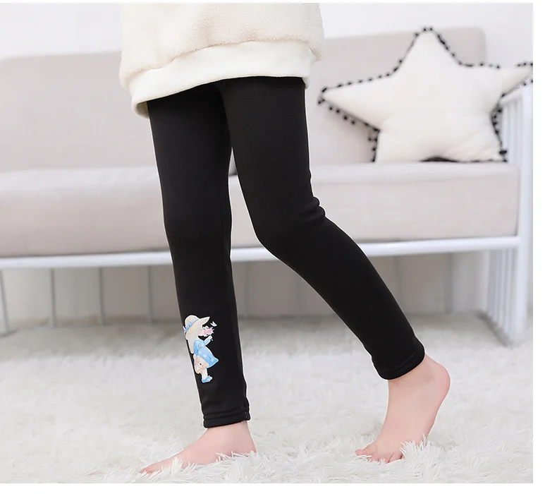 

Winter New Girls Leggings Plush Velvet Pants For Kids Candy Color Warm Children Trousers Baby Skinny Leggins Clothing 2-12years