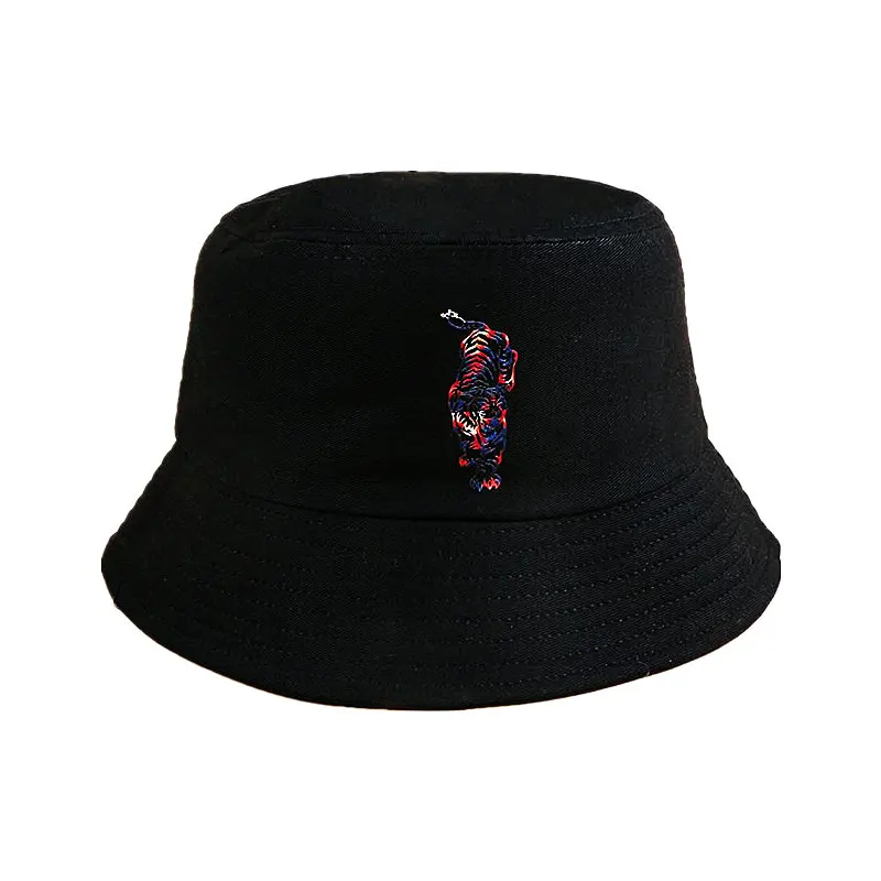 

LDSLYJR 2021 tiger cotton Bucket Hat Fisherman Hat outdoor travel hat Sun Cap Hats for Men and Women 192