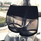 Сексуальные кружевные бесшовные короткие трусики, Прозрачное нижнее белье, эротическое белье, гей-одежда, прозрачные трусы-боксеры F10