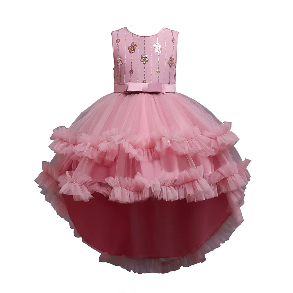 

New children's evening dress princess dress girl model catwalk tail big children's costumes party dresses for girls