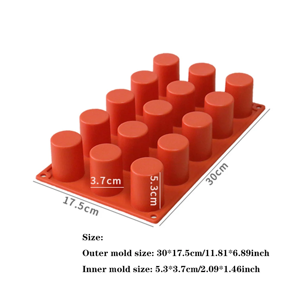 

15-hole Cylindrical Fondant Cake Silicone Mold Candle Making Supplies Handmade Soap Mold Baking Tools Chocolate Mold