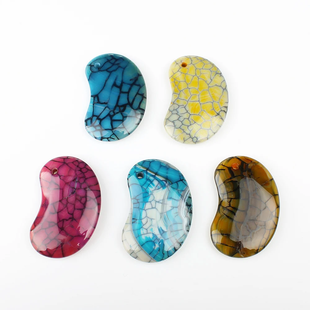 

5pcs / bag natural stone 35 * 58 * 10mm moon-shaped colored pendant star jewelry making DIY necklace earrings accessories