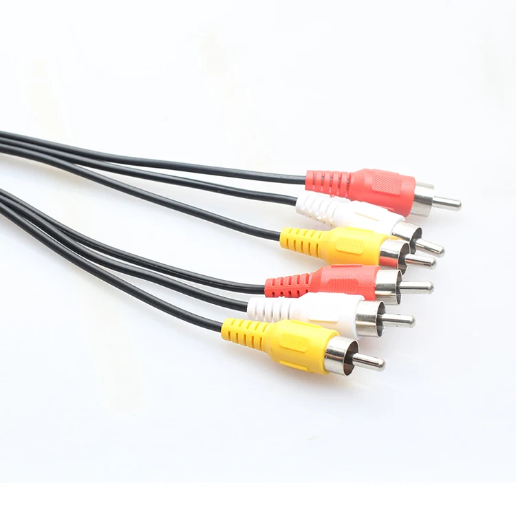 ТВ приставка Lotus красная белая желтая одна точка два RCA 3 штекера на 6 AV аудио и