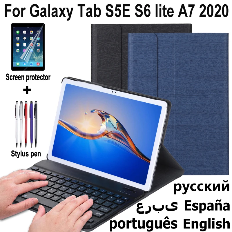 Чехол для клавиатуры Samsung Galaxy Tab s5e 10 5 A7 2020 s6 lite 4 дюймов Bluetooth клавиатура кожаный