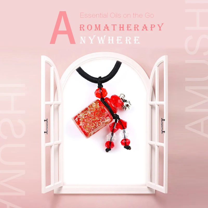 Ожерелье "Лунное сияние" с эфирным маслом для ароматизатора ароматерапии, духи в украшении из стеклянной бутылки на пепельницах "Любовь".