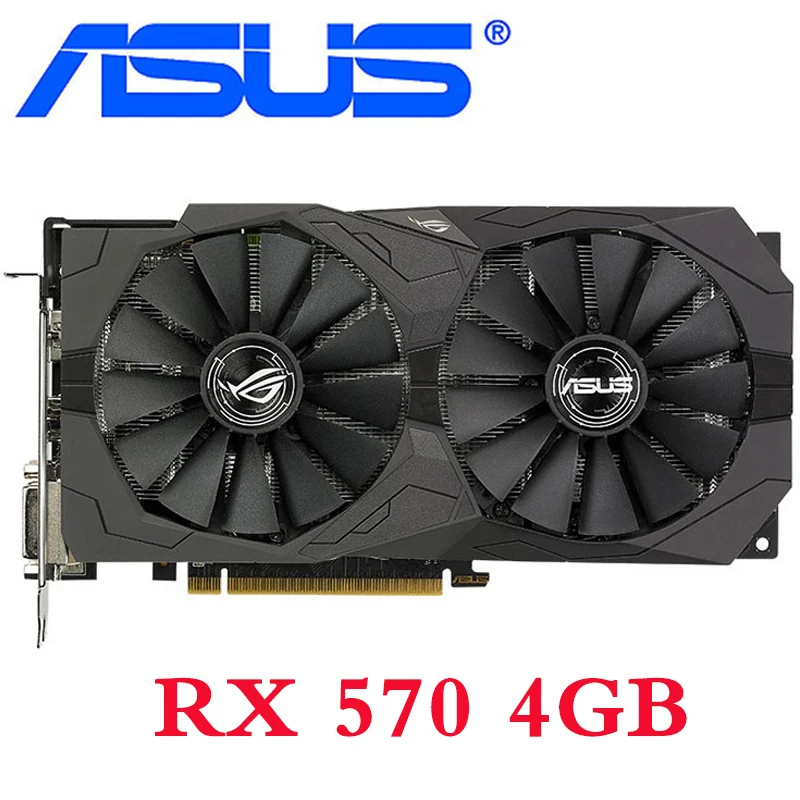 Видеокарта ASUS RX 570 4 Гб 500 бит GDDR5 для AMD 580 серия VGA карты RX570 б/у DisplayPort HDMI