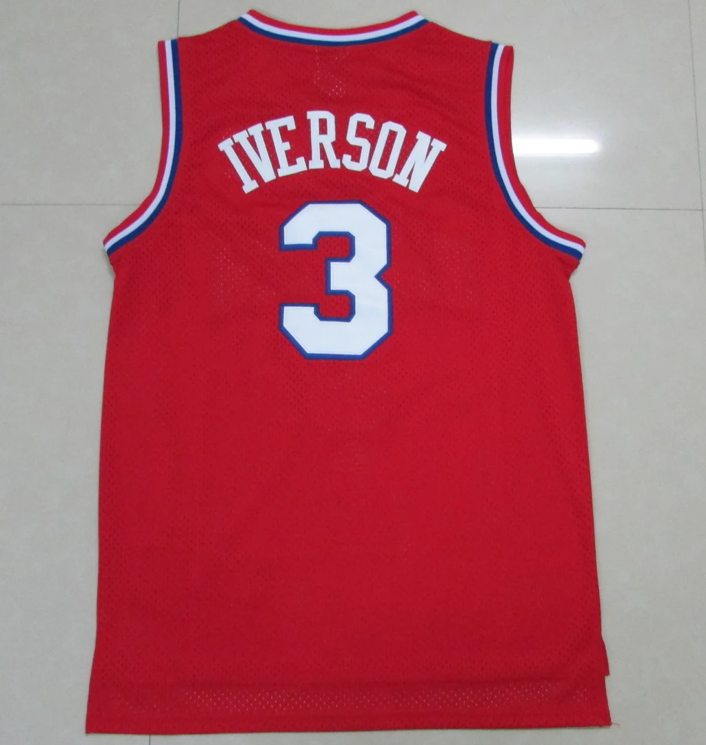 

2021 American Basketball Jerseys Clothes Philadelphia 76ers Allen Iverson #3 European Size Ball Pants T Shirts Cool Tops