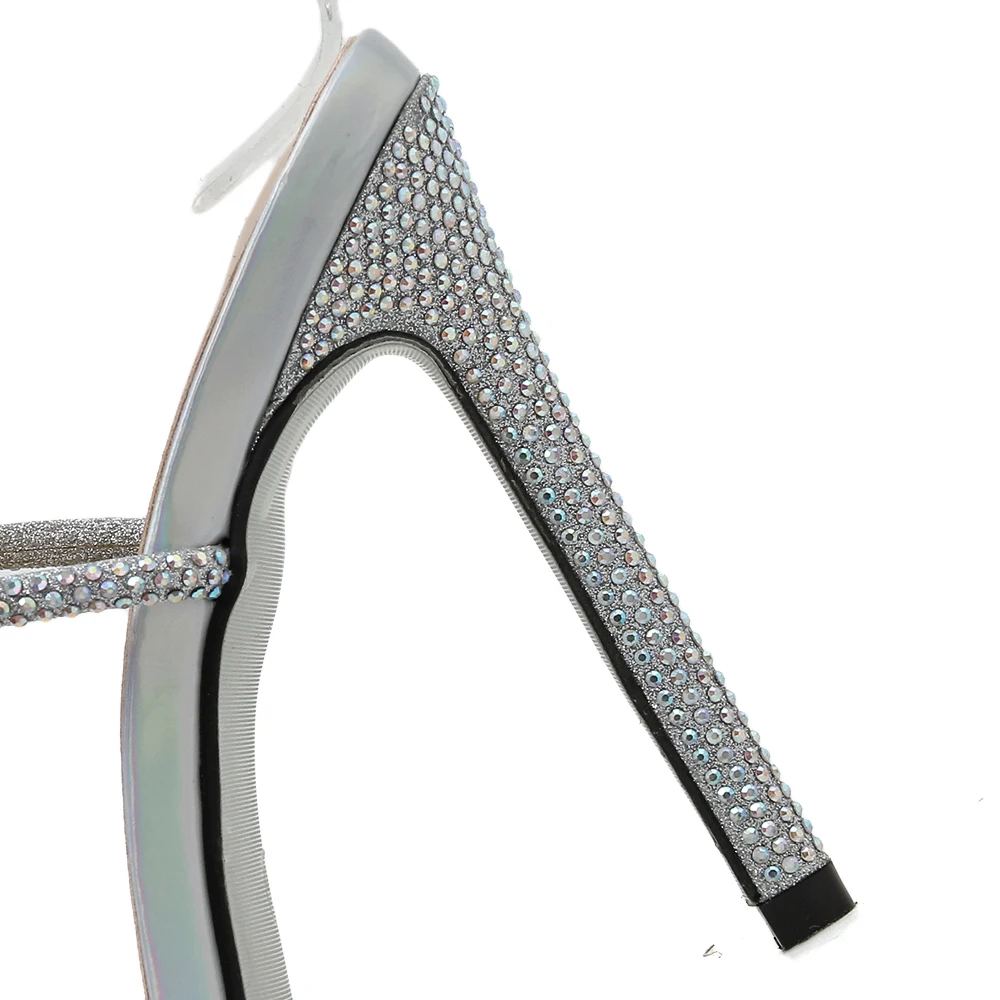 

Xibeilove New rhinestone strappy high-heeled sandals women's shoes sexy winding open-toed catwalk fine-heeled nightclub