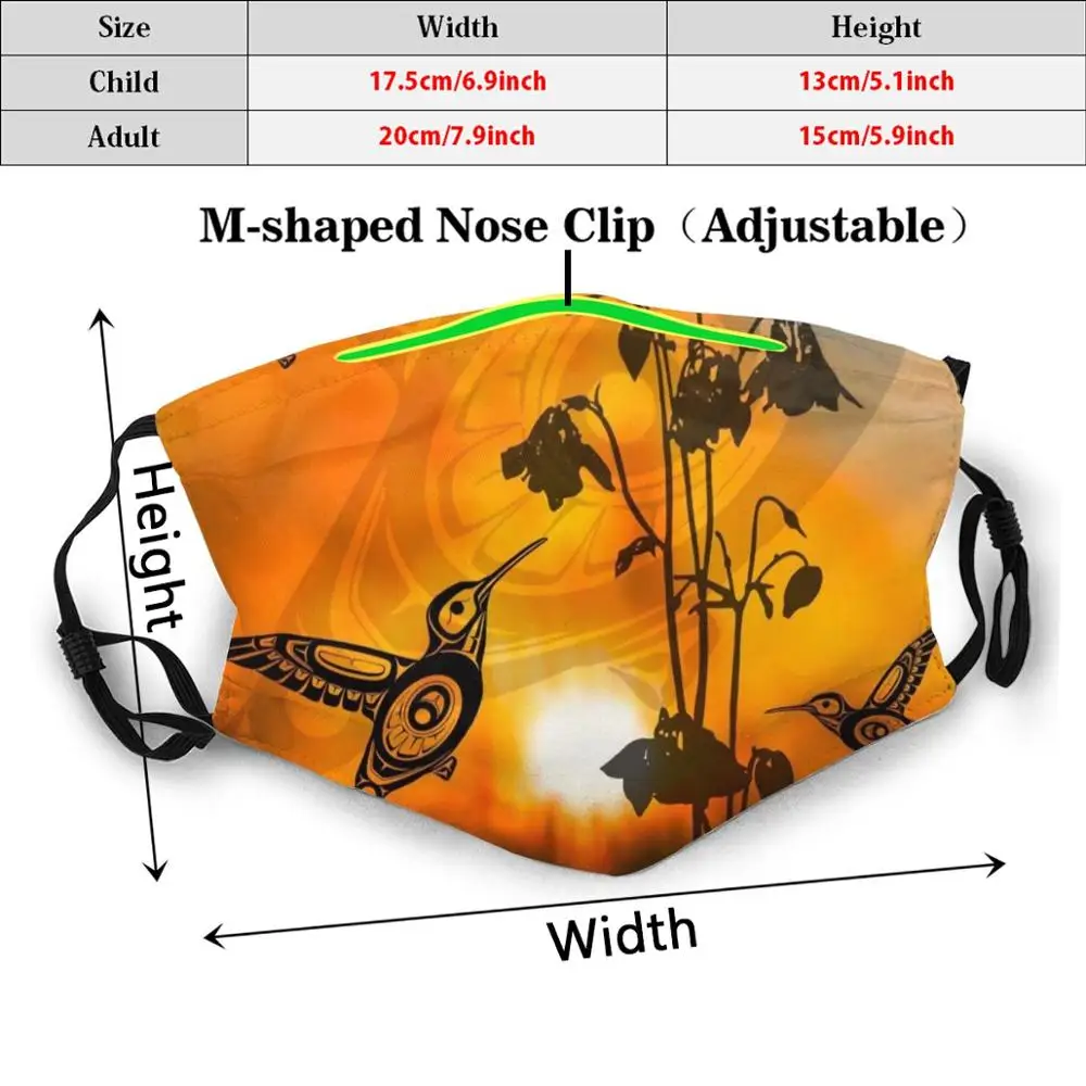 Название товара: Колибри на закате для взрослых и детей против пыли фильтр Diy