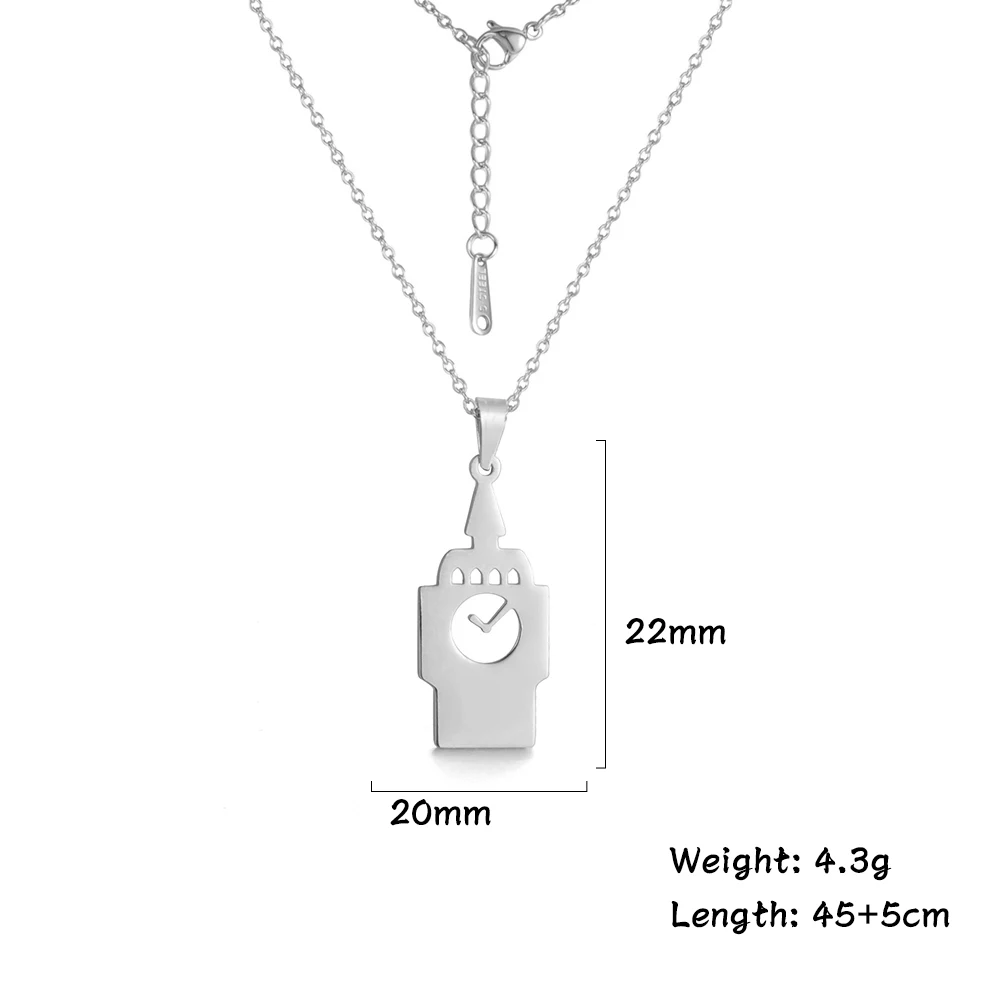 Fishhook Ожерелье Big Ben Англия Великобритания Лондон английский путешествия розовое