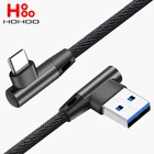 Кабель USB Type-C для быстрой зарядки Huawei mate 40 P40 30 20 pro lite, Угловой кабель для Mi Redmi Note 8 7 Pro 8a 6A, кабель 90 градусов