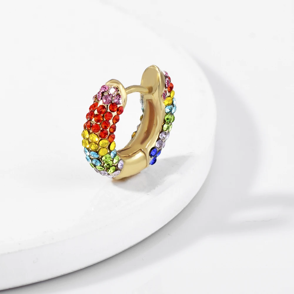 CARSINEL Фирменная Новинка Мода красочные Bijoux(украшения своими руками) с украшением в виде кристаллов Стразы Серьги в виде колец, для Для женщин маленькие серьги вашей мечты ювелирные украшения оптом ER0725