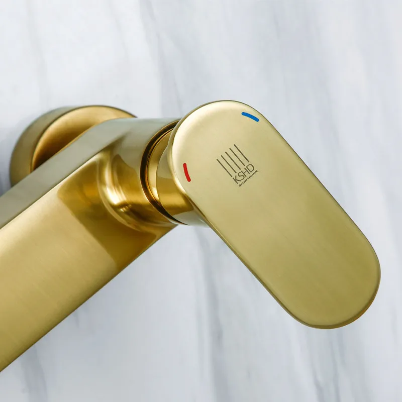 

Bathroom Shower Faucet Set Hot & Cold Brass Shower Faucet Bathtub Mixer Tap Wall Mount Fixed Rotatable 38 Constant Temperature